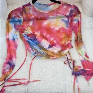 Tie dye mesh top